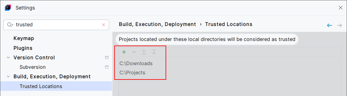 Extra ide tweaks trusted locations trusted locations panel