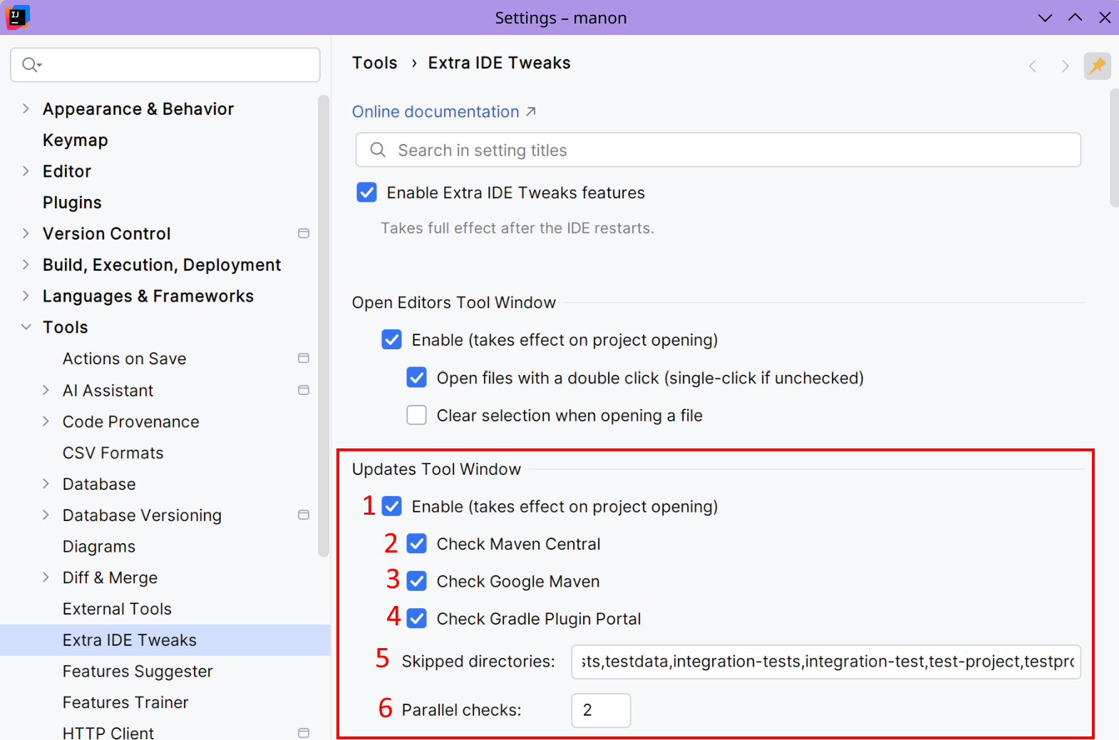 Extra ide tweaks updates cfg